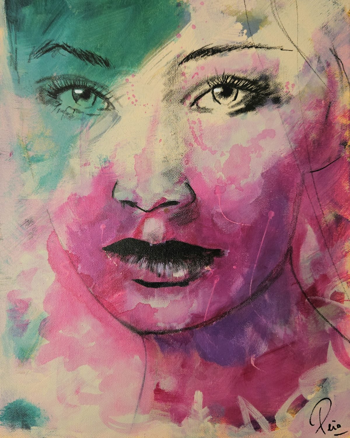 Portrait peint à l'acrylique par Peïo