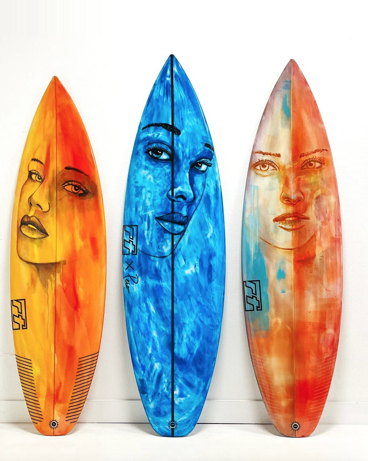 Planche de surf peinte à la main par Peïo